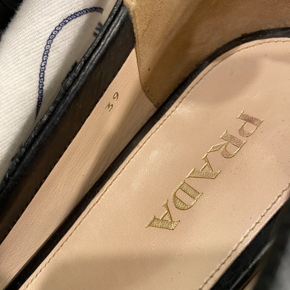 Prada Black Calf Leather Milano Ballet Flats - Picture 13 of 14